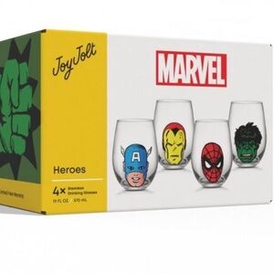 Marvel Heroes Stemless Drinking Glasses - 19 oz - Set of 4